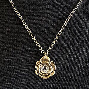 New ROSE FLOWER NECKLACE With Swarovski Crystal 💎